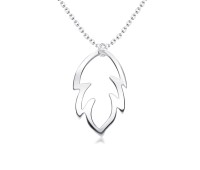 Flame Leaf Pattern Silver Necklaces SPE-3820